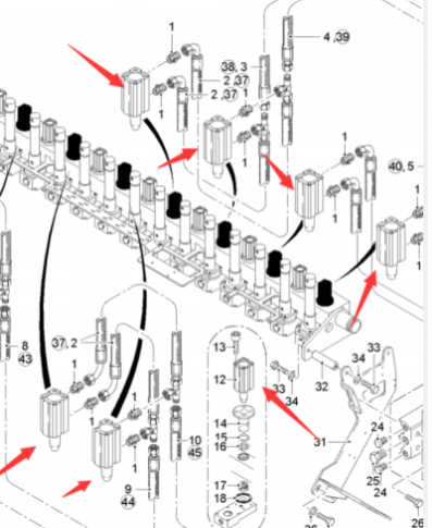 进口铣刨机泡沫沥青气缸零件号95944